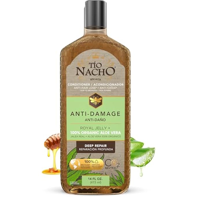 Tio Nacho ALOE VERA DEEP REPAIR CONDITIONER: 100% ORGANIC ALOE VERA AND ROYAL JELLY, REPAIRS AND PROTECTS HAIR, VEGETABLE KERATIN FOR SOFTNESS AND SHINE, PARABEN AND SALT-FREE - 14 OZ - Image 2