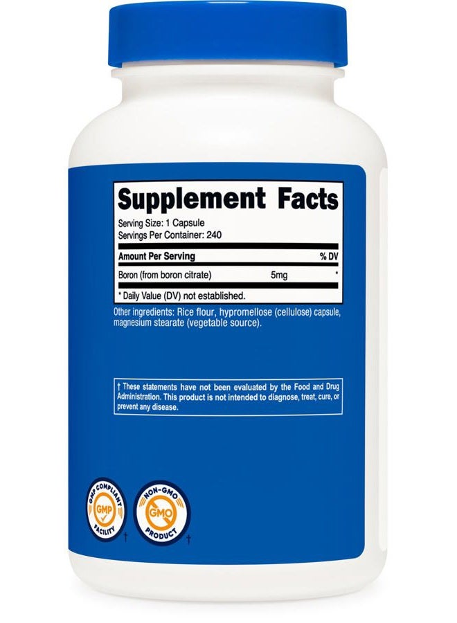 Nutricost كبسولات البورون 5 ملغ، 240 كبسولة نباتية - خالية من الغلوتين وغير معدلة وراثيًا - Image 5