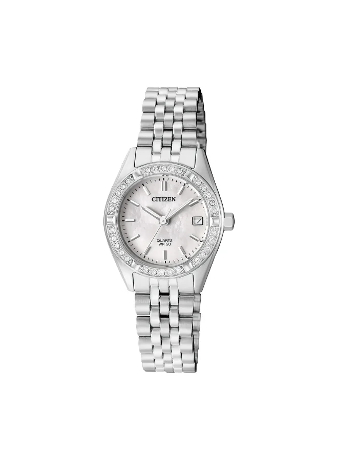 سيتيزن Women's Stainless Steel Strap Quartz Women Watch EU6060-55D - 30 mm