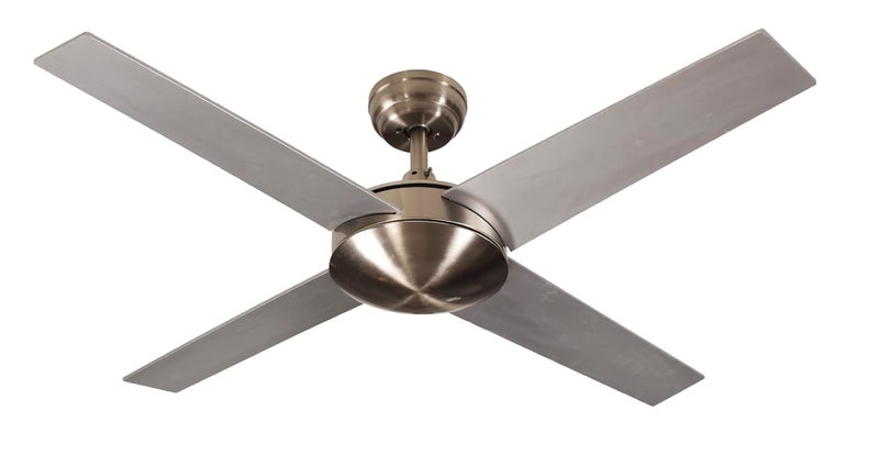 Aera Designer Fans Aera Avant 03 Silver Ceiling Fan with Remote Control Noiseless 675W AC Motor 4 x Plywood Blades Premium Ceiling Fan  - Image 1