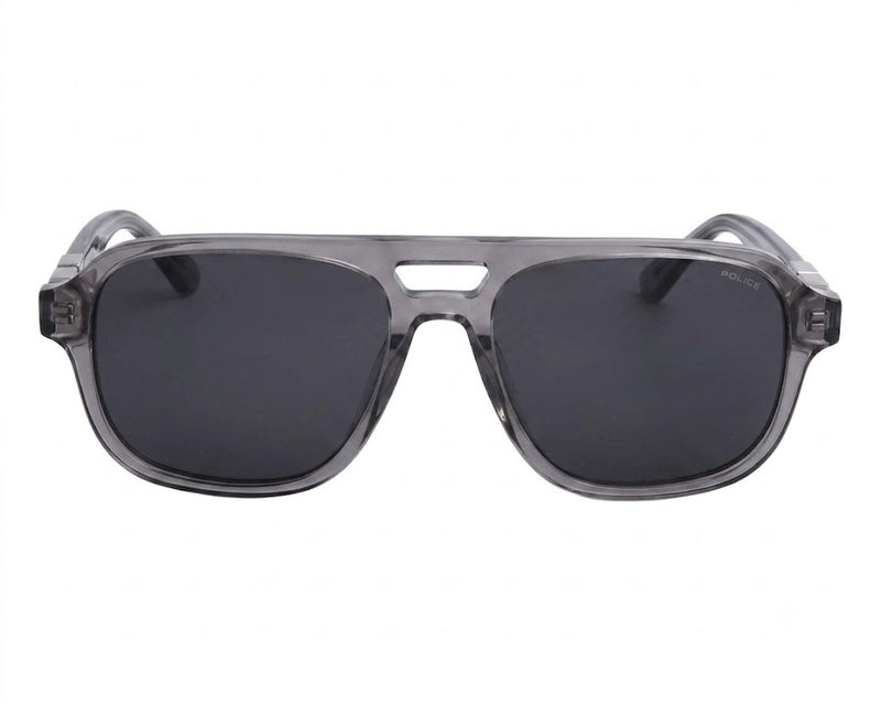 Police SPLL83 PJP 56 Navigator Sunglasses for Men – Transparent Grey Frame with Grey Lenses - Image 2