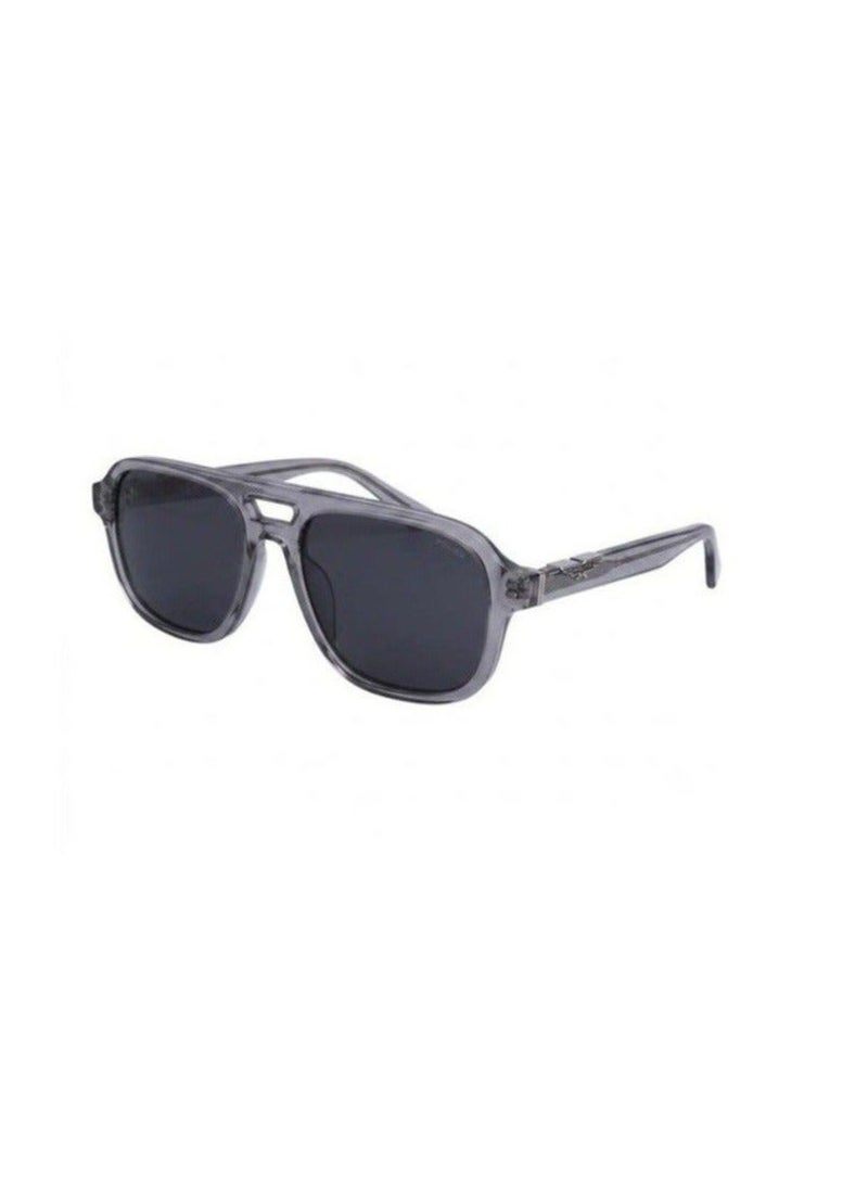 Police SPLL83 PJP 56 Navigator Sunglasses for Men – Transparent Grey Frame with Grey Lenses - Image 1