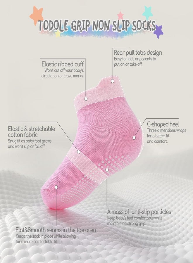 Aroveea Baby Toddle Socks Grip Non Slip Kids Boys Girls Cotton 12 Pack Ankle Cute Newborn Socks3-5T - Image 5