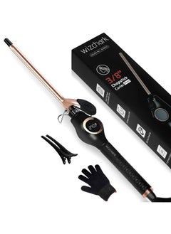 9Mm Curling Wand 3/8 Inch Small Curling Iron Wand For Short & Long Hair Professional Skinny Hair Curler With Led Displayceramic Long Barrel Hair Crimper With 7 Heat Settings(Rose Gold)