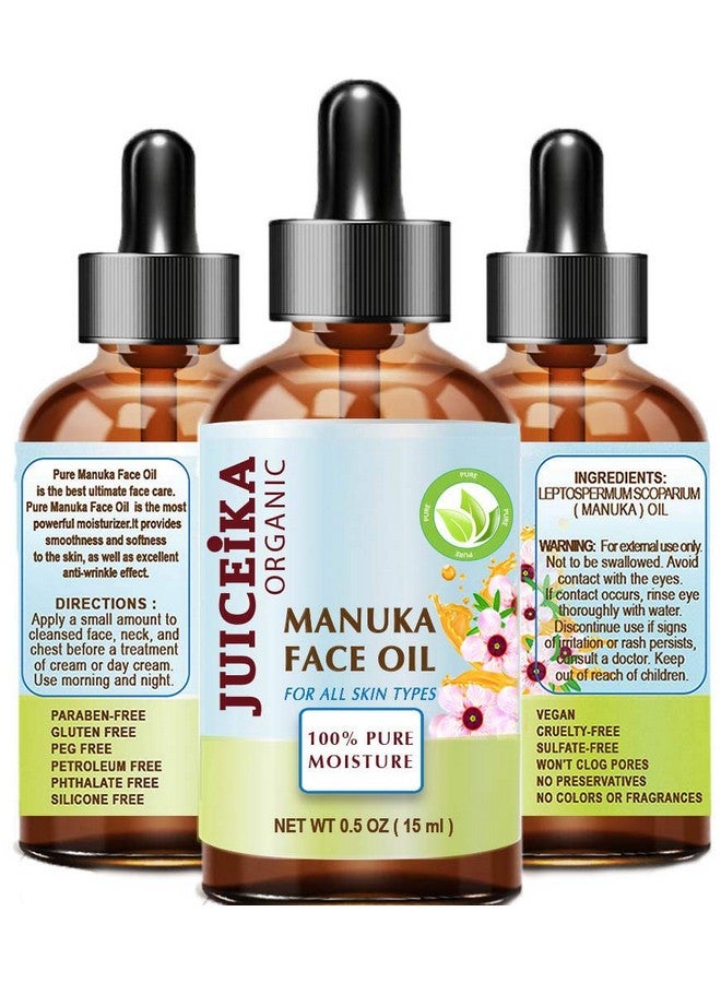 juiceika Manuka Oil Australian 100% Pure. Face Moisturizer Antiaging Face Oil For Face Skin Hair Lip And Nail Care 0.5 Fl.Oz. 15 Ml - Image 1