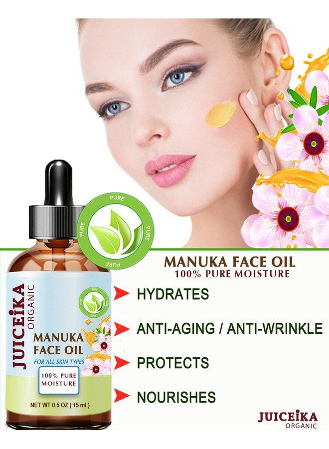 juiceika Manuka Oil Australian 100% Pure. Face Moisturizer Antiaging Face Oil For Face Skin Hair Lip And Nail Care 0.5 Fl.Oz. 15 Ml - Image 3