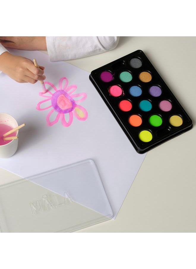 Generic Watercolour box with 14 colours, mixed colours  - Image 2