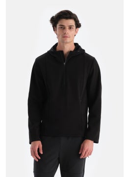 dagi Black Men's Zipper Collar Hooded Thermal Sweatshirt  - Image 1