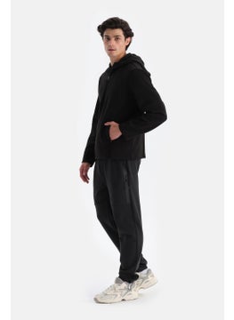 dagi Black Men's Zipper Collar Hooded Thermal Sweatshirt  - Image 3