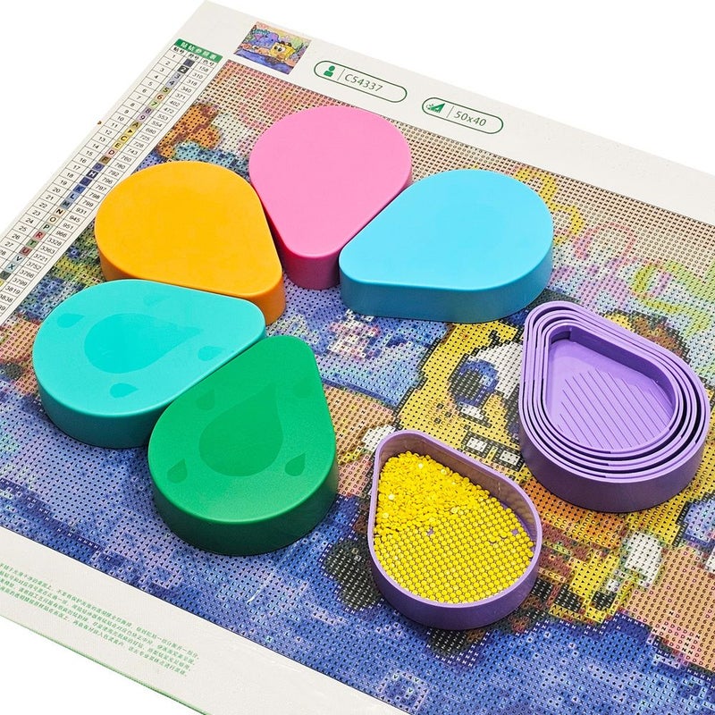 Purple 6 In 1 Diamond Painting Tray Storage Box Multi Function Funnel Art Tool - Image 5