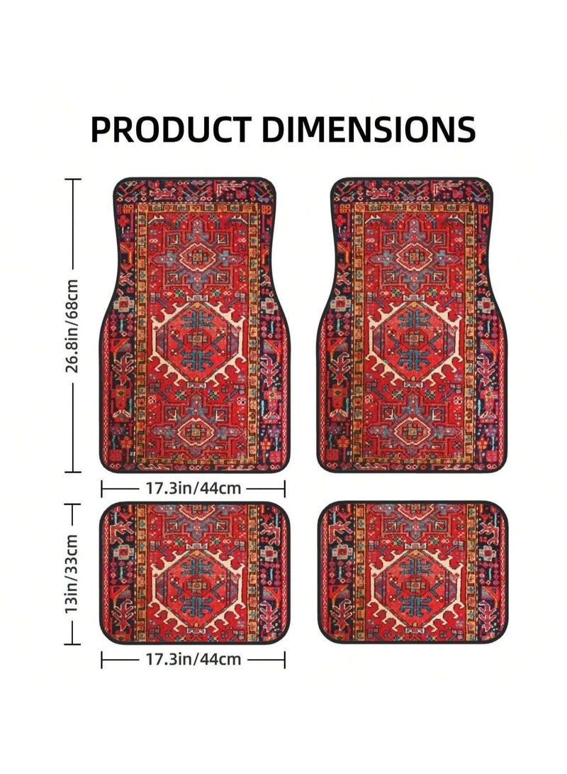 Antique Oriental Turkish Design Car Floor Mat Set for Car - 4 Pieces Front and Back - Image 4