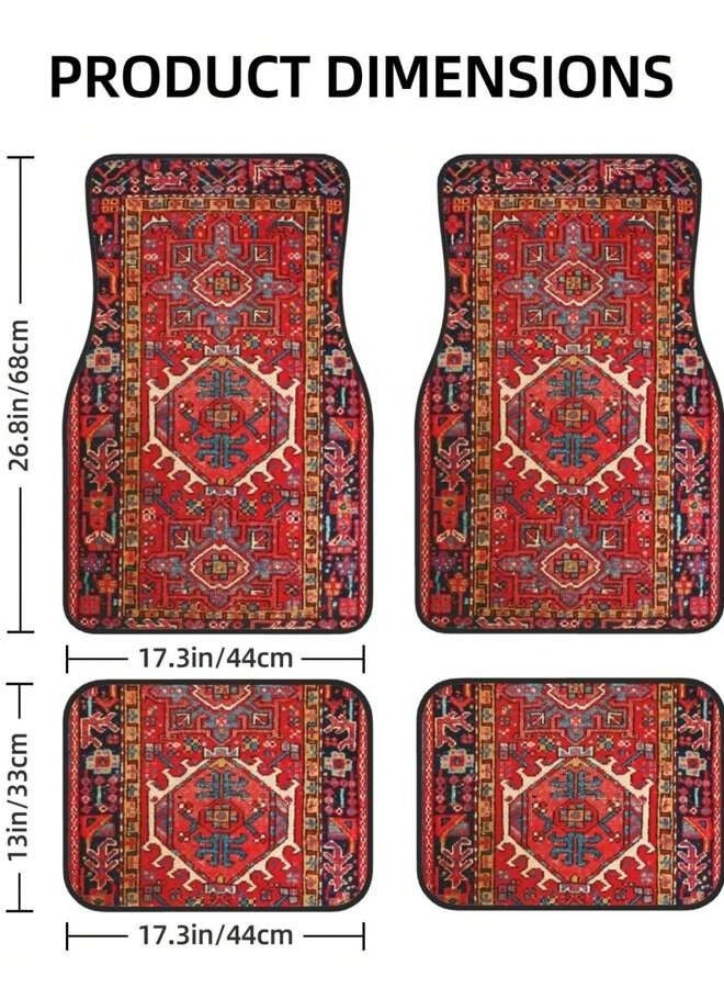 Antique Oriental Turkish Design Car Floor Mat Set for Car - 4 Pieces Front and Back - Image 2