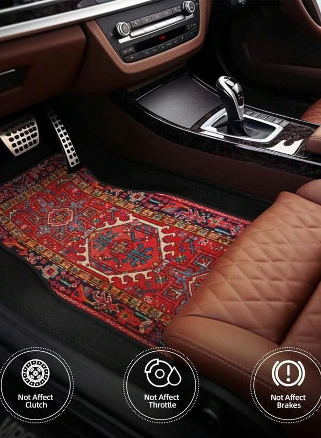 Antique Oriental Turkish Design Car Floor Mat Set for Car - 4 Pieces Front and Back - Image 3