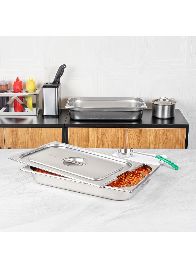 Restaurantware غطاء فقط: غطاء بان بخار مت لوكس 20.8 × 12.8 بوصة، غطاء بان فندقي واحد - يناسب بان بخار كامل الحجم، بان الطاولة يباع بشكل منفصل، غطاء بان بخار من الفولاذ المقاوم للصدأ، مع مقبض مدمج - Image 4