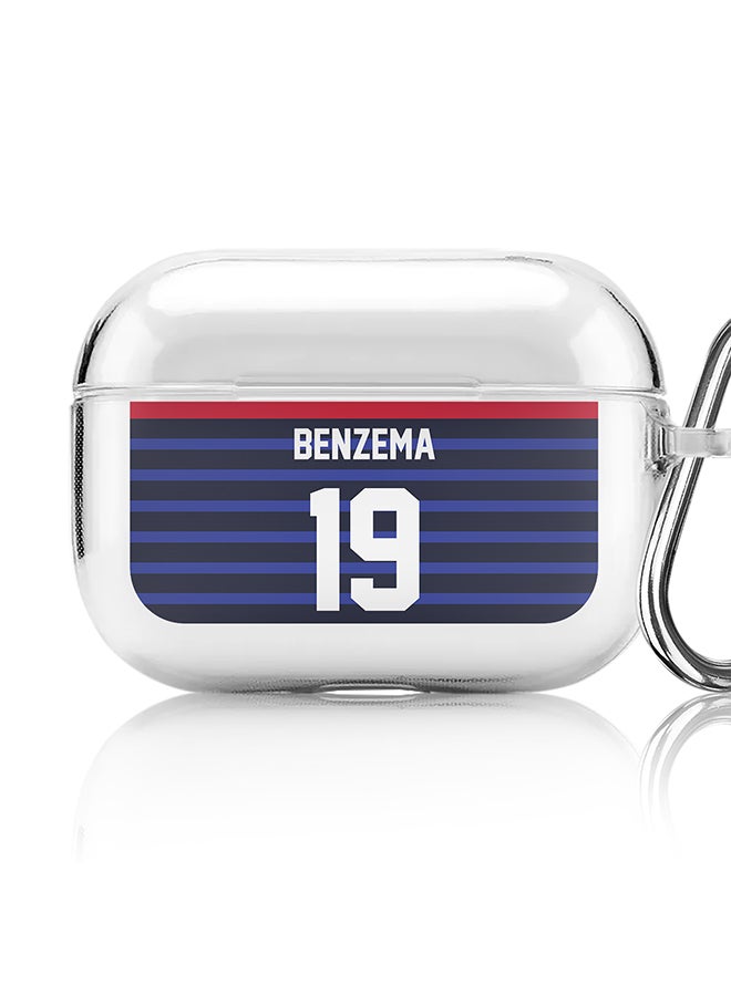 Stylizedd Classic Clear printed Case for Apple Airpods Pro Soft TPU Gel Thin Transparent Flexible Cover [Designed for Apple Airpods Pro] - Football Team - France, Player Name - Benzema - Image 1
