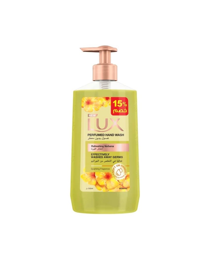 Lux Perfumed Hand Wash with Refreshing Verbena Scent, Germ Protection 500 ml