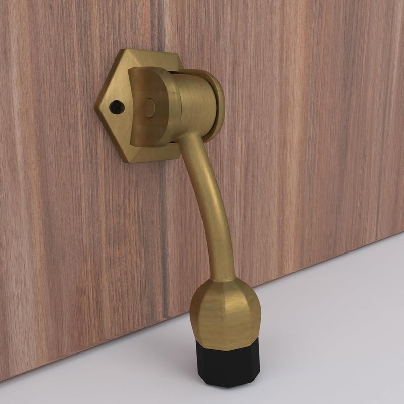 Boniry HeavyDuty Door Stopper with AntiSlip Rubber Base Elegant and Durable Design for All Types of Doors Brass - Image 1