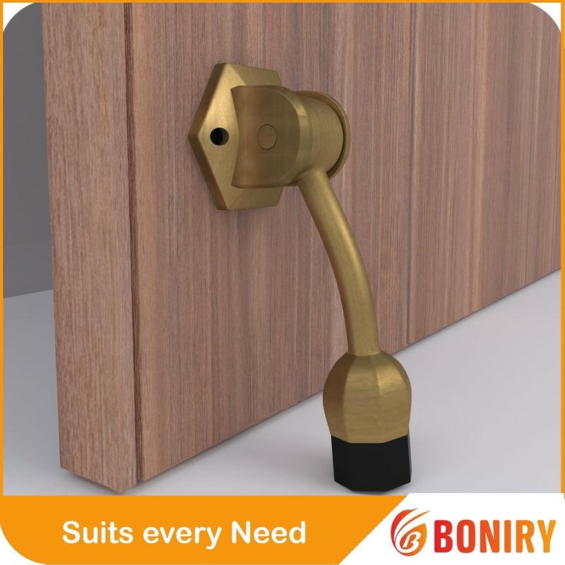 Boniry HeavyDuty Door Stopper with AntiSlip Rubber Base Elegant and Durable Design for All Types of Doors Brass - Image 4