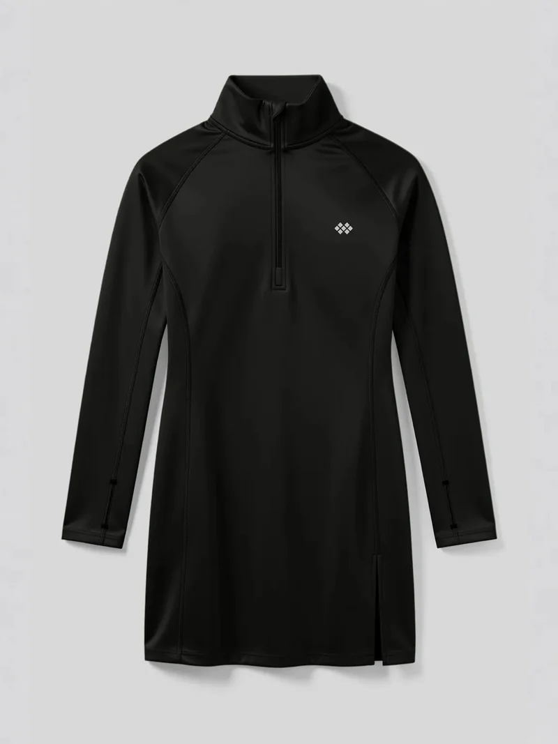 تومي لايف TOMMY Long-sleeve Knit Tunic Top With Half Turtleneck