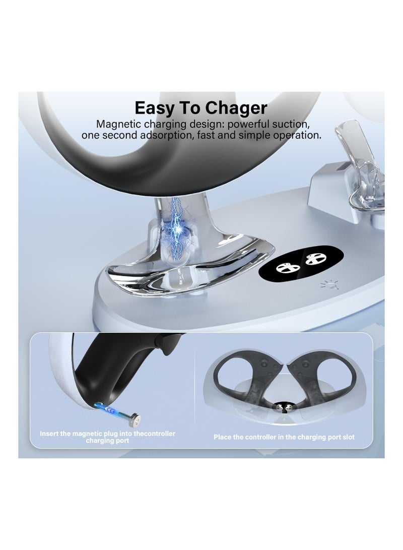 Fit for Charging Station for PS VR2 Sense Controller, Dual PS VR2 Charging Station for PSVR2 Controller with Led Indicator, PSVR 2 Charger Dock with 2 Magnetic Type-C Connectors, PS VR2 Accessories - Image 5