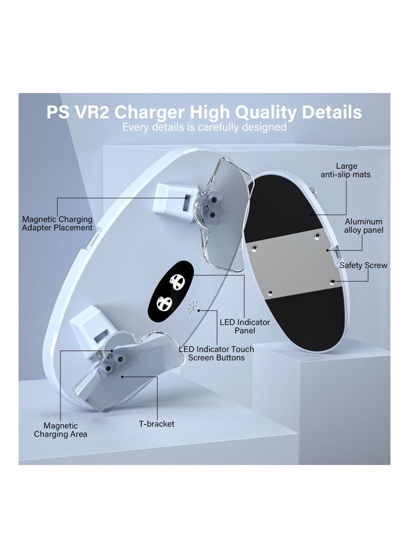 Fit for Charging Station for PS VR2 Sense Controller, Dual PS VR2 Charging Station for PSVR2 Controller with Led Indicator, PSVR 2 Charger Dock with 2 Magnetic Type-C Connectors, PS VR2 Accessories - Image 4