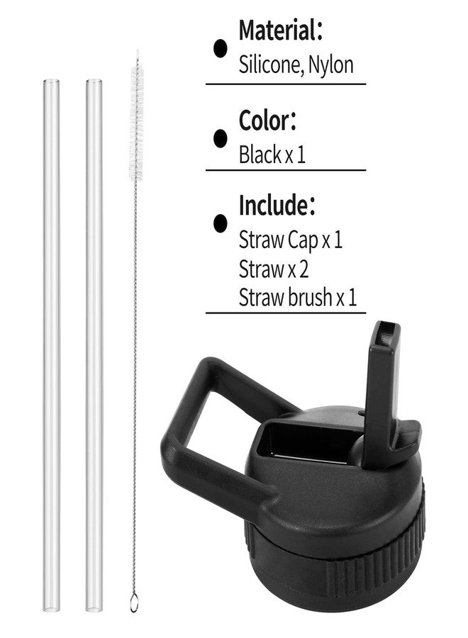 crayBG Straw Lid Compatible with Nalgene Water Bottles 32 OZ, BPA-Free Straws Lid with Handle for Nalgene Wide Mouth, Replacement Bottle Cap Accessories with 2 Straws and 1 Straw Brush - Image 5