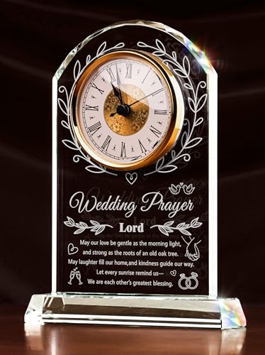 Sttokilly Crystal Clock Wedding Gifts for Couples 2026Happy Anniversary Marriage GiftEngagement Unique Gift for Newlywed Mr and Mrs - Image 1