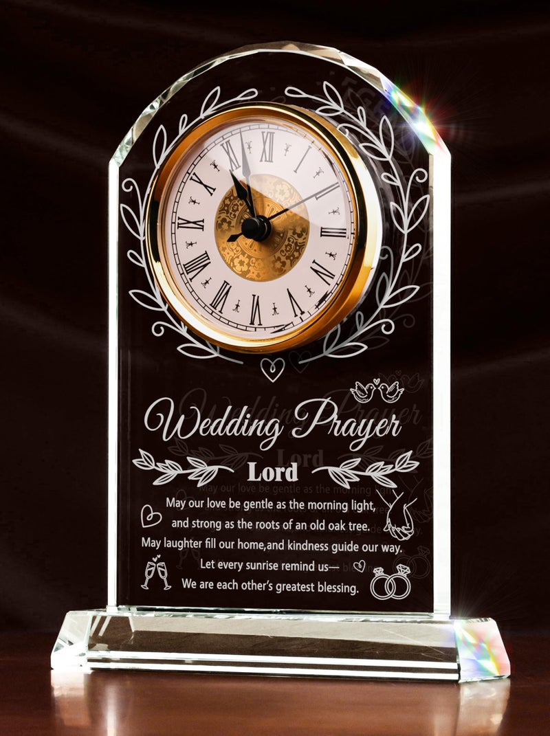 Sttokilly Crystal Clock Wedding Gifts for Couples 2026Happy Anniversary Marriage GiftEngagement Unique Gift for Newlywed Mr and Mrs - Image 2