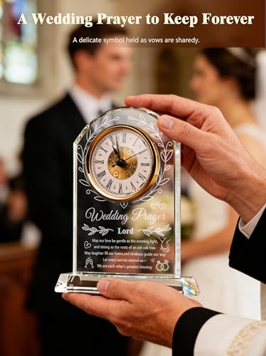 Sttokilly Crystal Clock Wedding Gifts for Couples 2026Happy Anniversary Marriage GiftEngagement Unique Gift for Newlywed Mr and Mrs - Image 3