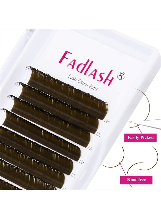 FADLASH Eyelash Extensions D Curl Individual Lashes 0.15 Mixed Tray 8-14mm Brown Lash Extensions Supplies Classic Eyelashes Professional Salon Use (0.15-D, 8-14mm Mix) - Image 2