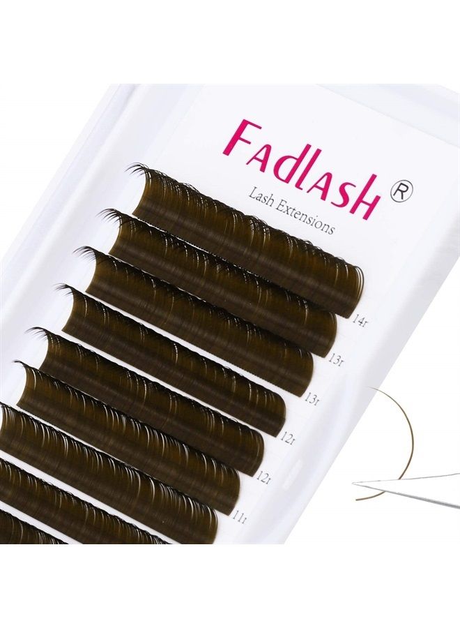 FADLASH Eyelash Extensions D Curl Individual Lashes 0.15 Mixed Tray 8-14mm Brown Lash Extensions Supplies Classic Eyelashes Professional Salon Use (0.15-D, 8-14mm Mix) - Image 1
