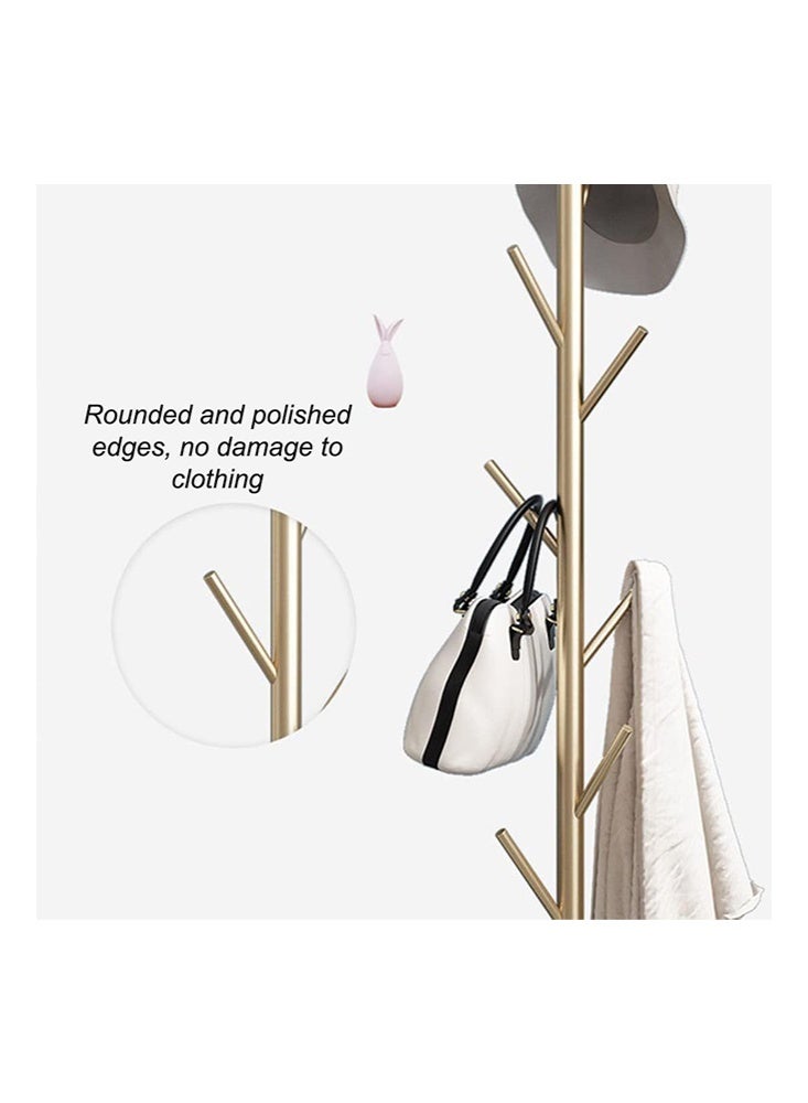 Solerconm Coat Rack Metal Freestanding Coat Rack Garment Rack for Clothes, Bags, Hats Clothes Stand Organizer for Home, Office, Entryway, Hallway (Gold) - Image 4