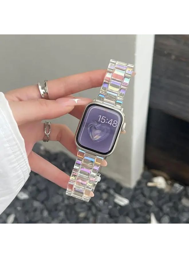 Acrylic Transparent Candy Strap for Watch 38 40 41 42mm Yellow Soft Wristband - Image 5