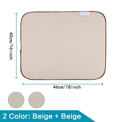 SINLAND Microfiber Dish Drying Mat Super Absorbent Dish Drying Pad for Drainer Kitchen Counter, Large Size Mat for Countertops or Sinks 16Inch X 18Inch Beige 2 Pack - Image 2