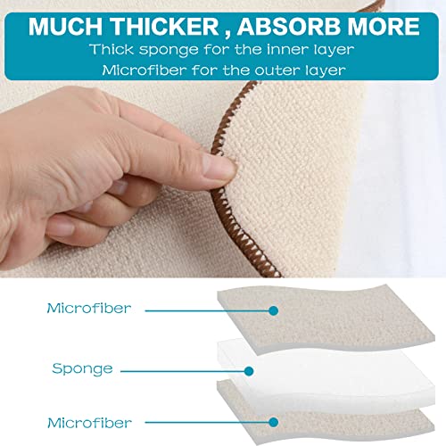 SINLAND Microfiber Dish Drying Mat Super Absorbent Dish Drying Pad for Drainer Kitchen Counter, Large Size Mat for Countertops or Sinks 16Inch X 18Inch Beige 2 Pack - Image 3
