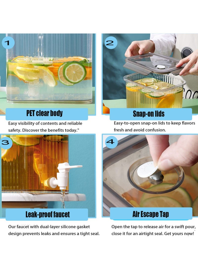 2.5L Gallon Drink Dispenser For Fridge, Beverage Dispenser With Spigot, 84 Oz Plastic Fridge Beverage Dispensers Jug, Ice Tea Milk Lemonade Container, Half Gallon Water Pitcher for Refrigerato - Image 4