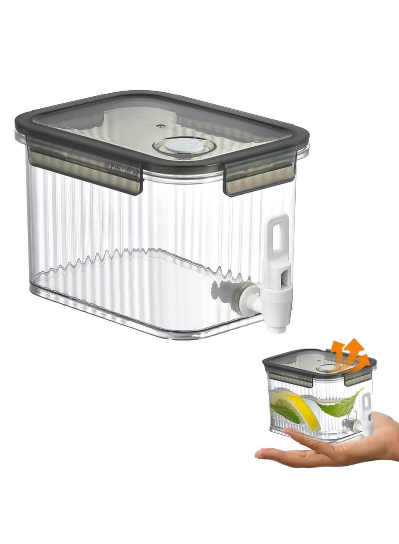 2.5L Gallon Drink Dispenser For Fridge, Beverage Dispenser With Spigot, 84 Oz Plastic Fridge Beverage Dispensers Jug, Ice Tea Milk Lemonade Container, Half Gallon Water Pitcher for Refrigerato - Image 1