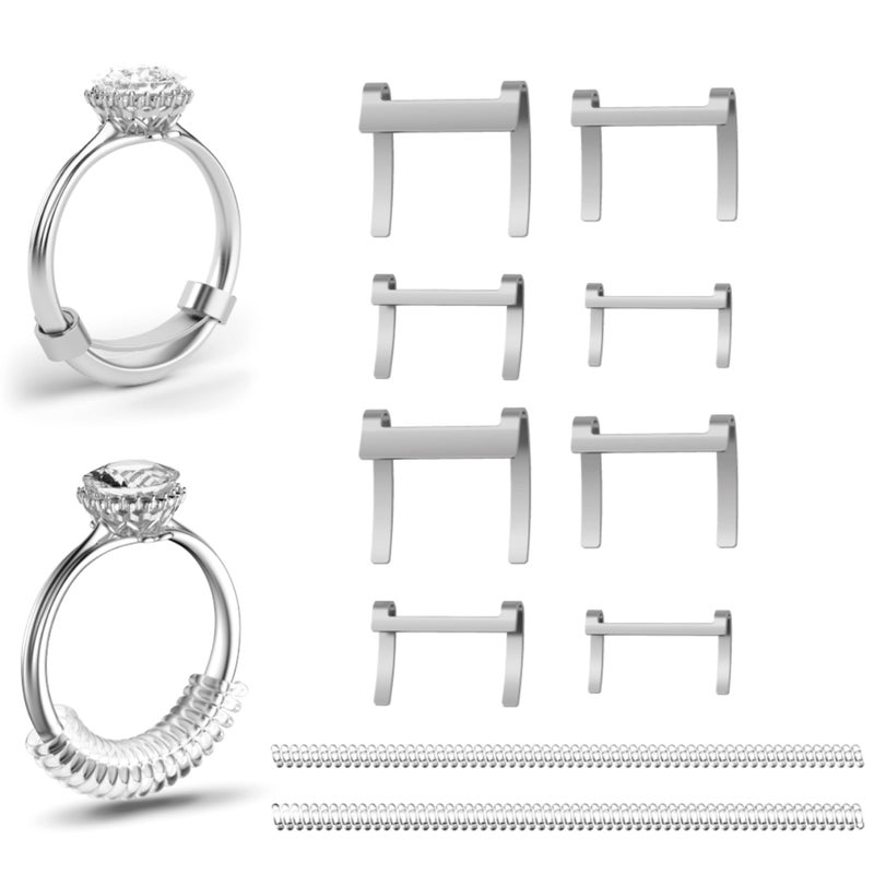 Omilly Filled Metal Ring Guard for Loose Rings, 10 Pack with 6 Sizes Ring Size Adjuster, Fits Ring Width 1mm-10mm, Easy to Use, Secure Fit for Women and Men - Image 1