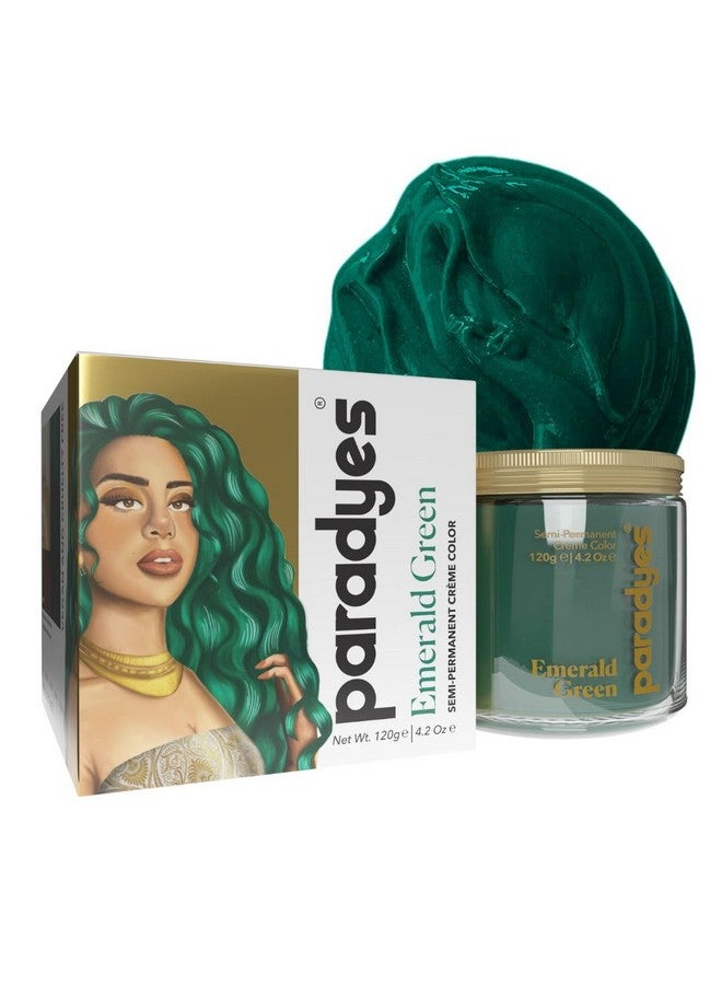 Paradyes Semi-Permanent Emerald Green Diy Conditioner Based Hair Colour Infused With Aloe-Vera, Bhringaraj, Brahmi, Almonds & Amla 120 Gm  - Image 1