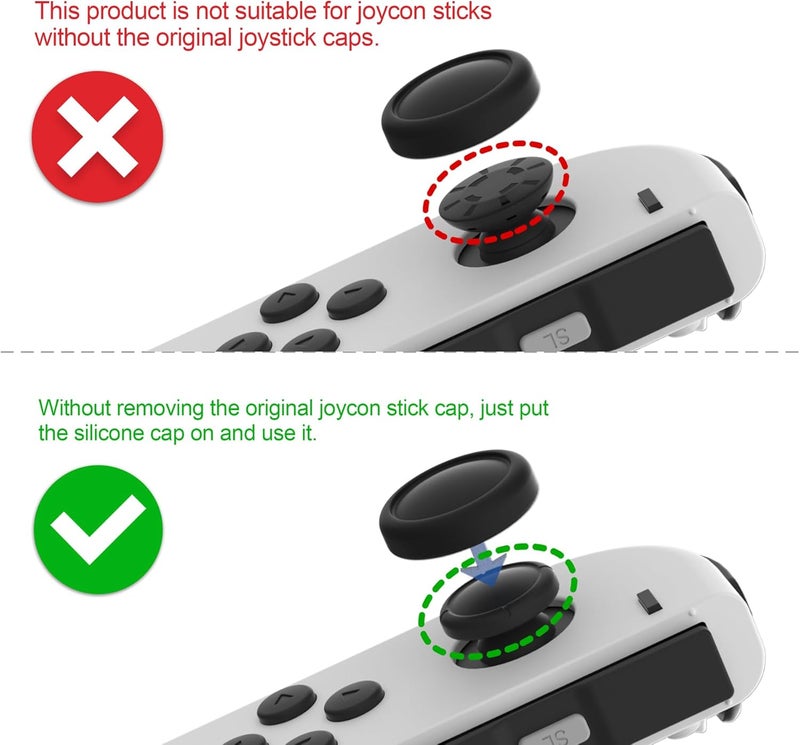 eXtremeRate PlayVital Switch Thumb Grip Caps, Joystick Caps for Nintendo Switch Lite, Silicone Analog Cover Thumbstick Grips for Switch OLED Joycon - Gray - Image 2