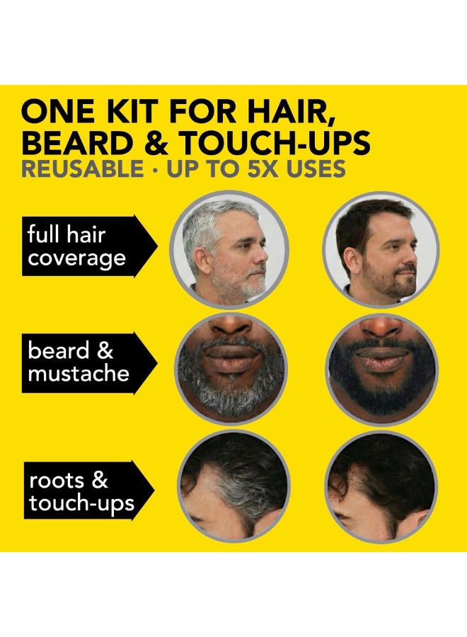 CLEVERMAN Reusable Hair Beard Dye for Men Light Brown Up to 5 Uses 7 Minutes Natural Gray Coverage NoDrip Cream with SkinArmour Cleverman - Image 4