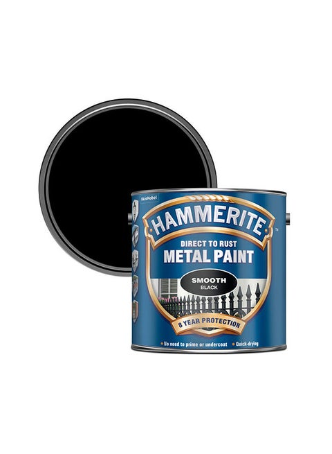 Hammerite Direct to Rust Metal Paint - Smooth Black Finish 2.5L
