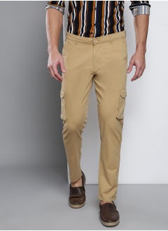 Dennis Lingo Men's Dark Khaki Tapered Fit Cargo Pants  - Image 3