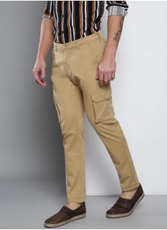Dennis Lingo Men's Dark Khaki Tapered Fit Cargo Pants  - Image 4