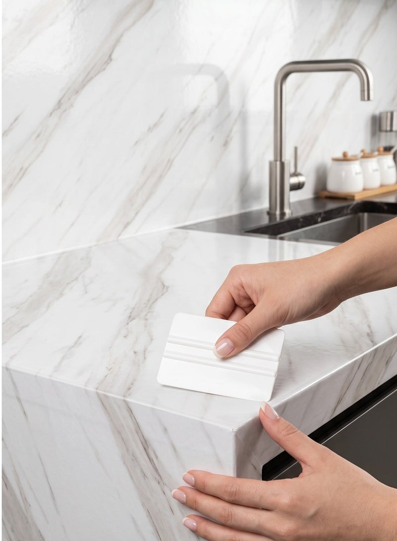 Self Adhesive Marble Wallpaper Waterproof and Heat Resistant Contact Paper for Kitchen Countertops Tables and Furniture Premium PVC Decor Sticker One Roll 60 cm x 5 Meters - Image 1