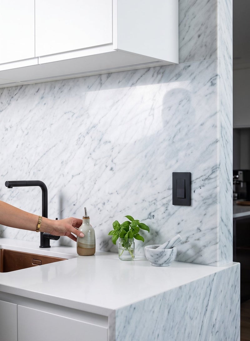 Self Adhesive Marble Wallpaper Waterproof and Heat Resistant Contact Paper for Kitchen Countertops Tables and Furniture Premium PVC Decor Sticker One Roll 60 cm x 5 Meters - Image 2