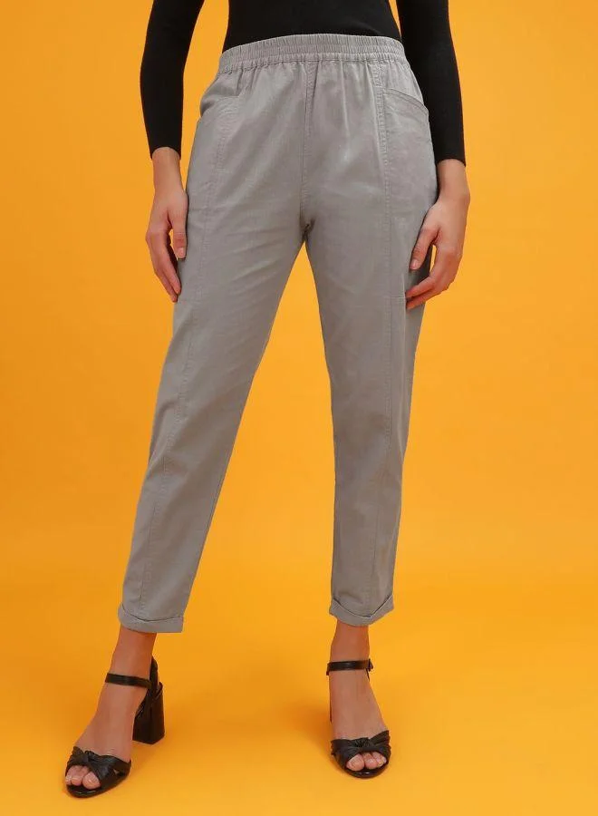 Freehand  Women Regular Fit Solid Mid-Rise Pants for Women | Best Price UAE