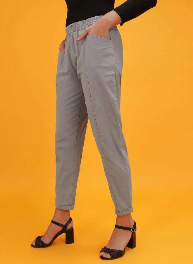 Freehand  Women Regular Fit Solid Mid-Rise Pants for Women | Best Price UAE