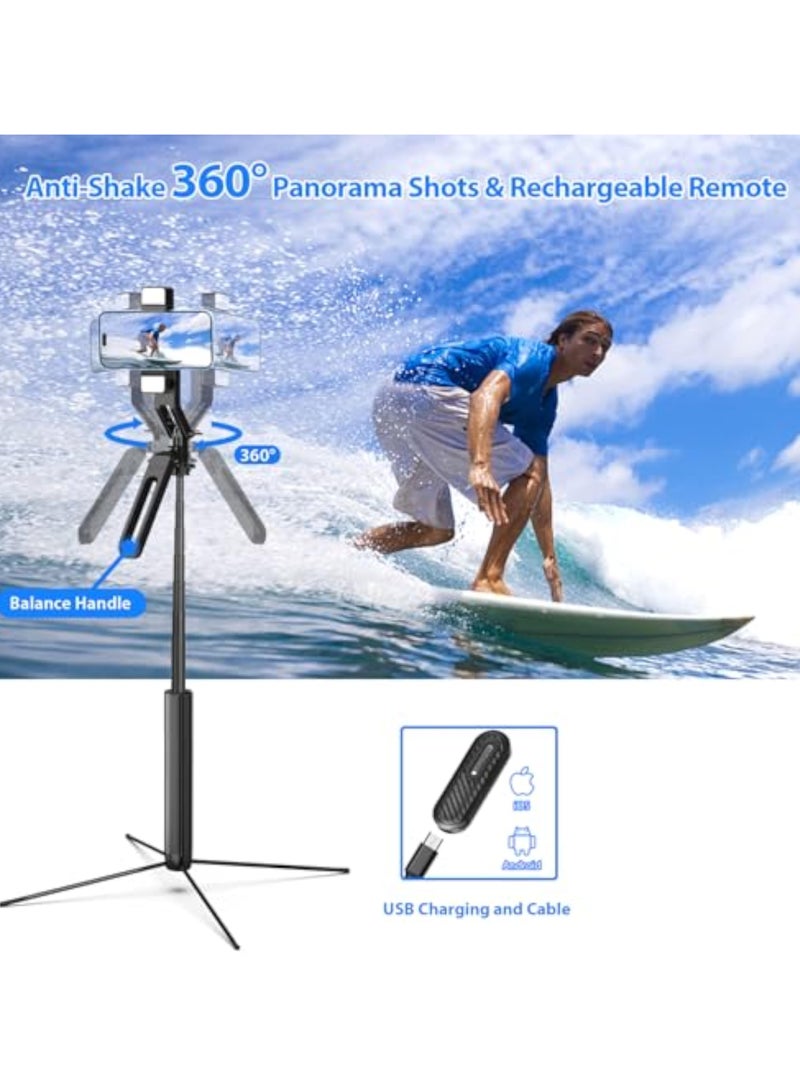erorex 185cm Selfie Tripod Stand with Light, Phone Tripod for Mobile, Selfie Stick with Remote and Balance Handle, iPhone Stand Mobile Phone Stand for Video Recording - Image 4
