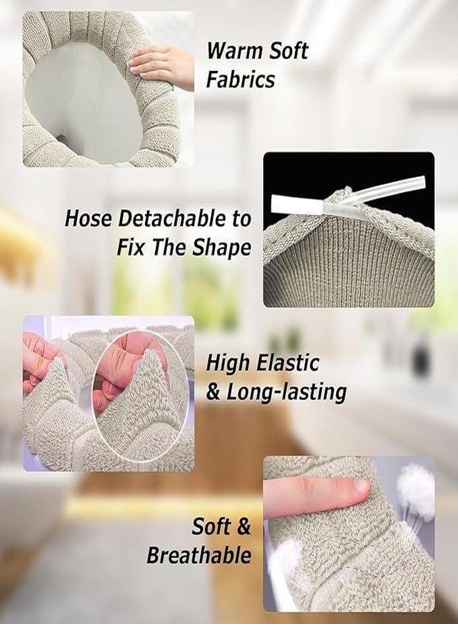 SITSRA Thicker Bathroom Toilet Seat Cover Pads, Soft & Warm Toilet Seat Cushion Cover, Stretchable, Washable Fiber Cloth, Easy Installation & Comfortable Toilet Lid Seat Cover (3) - Image 4